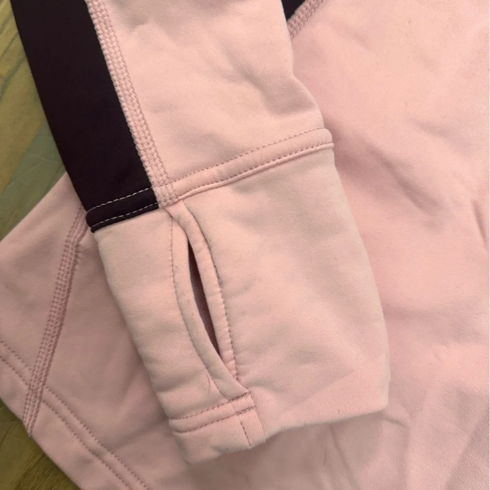 Nike Women's Pink and Maroon Drifit Full-Zip Sweatshirt